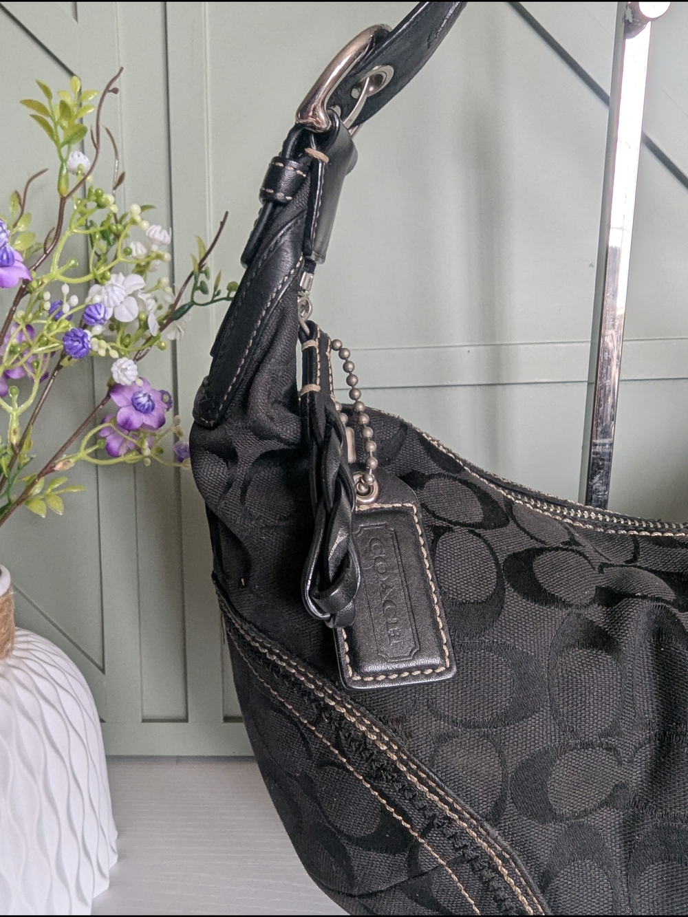 Vintage Coach Soho Signature Jacquard Hobo Bag - Picture 2 of 10